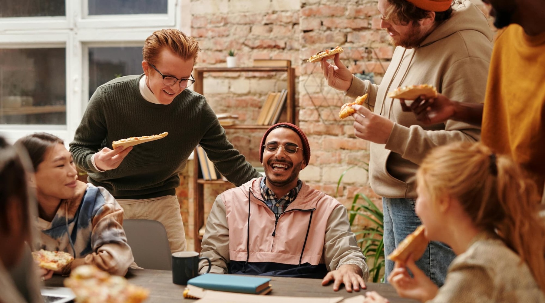 a group of friends laughing